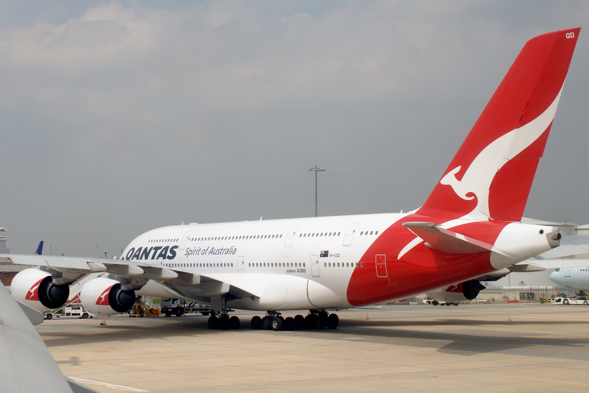 Airbus A380-800, VH-OQD, Qantas (Podróże » USA: Drogi nie obrane » Samoloty)