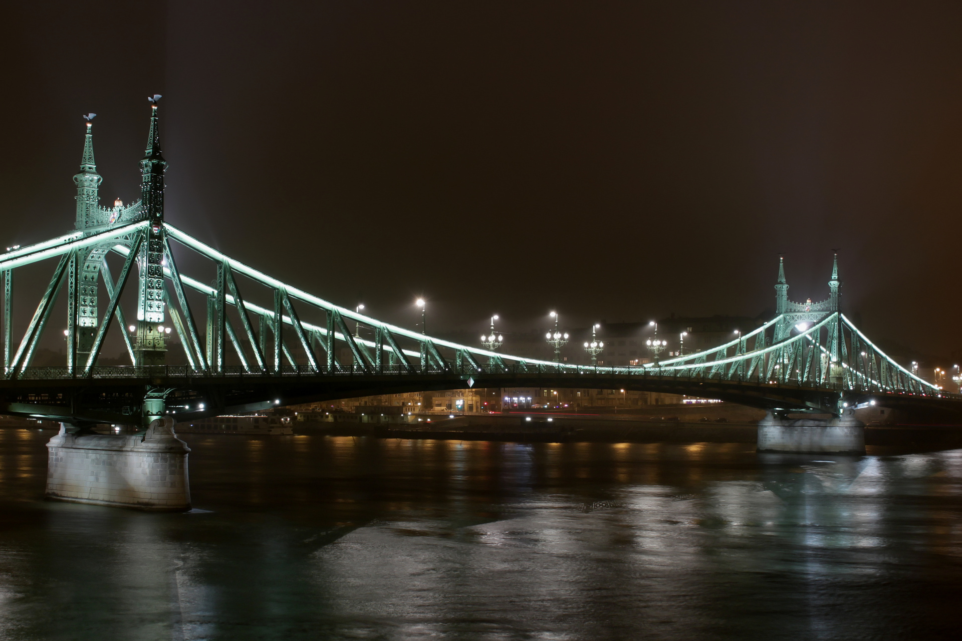 Szabadság híd - Most Wolności (Podróże » Budapeszt » Budapeszt w nocy)