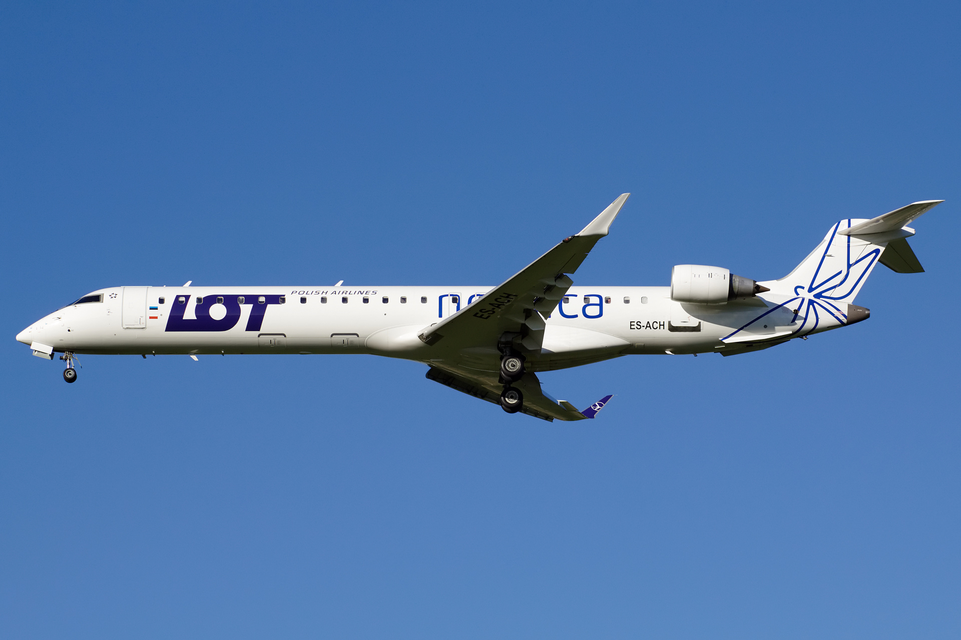 ES-ACH (LOT Polish Airlines - Nordica hybrid livery) (Aircraft » EPWA Spotting » Mitsubishi Regional Jet » CRJ-900 » Nordica)
