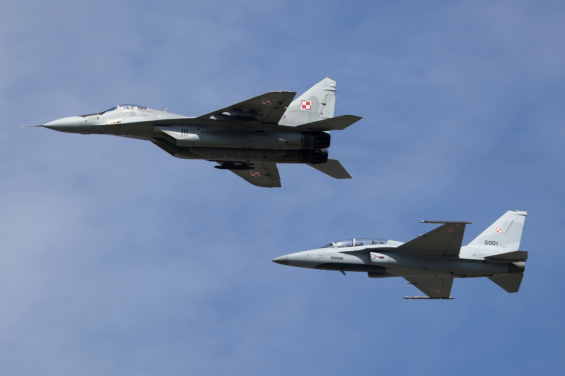 Mikoyan-Gurevich MiG-29M, 111, KAI FA-50GF Fighting Eagle, 5001, Polish Air Force (Aircraft » Air Show Radom 2023)