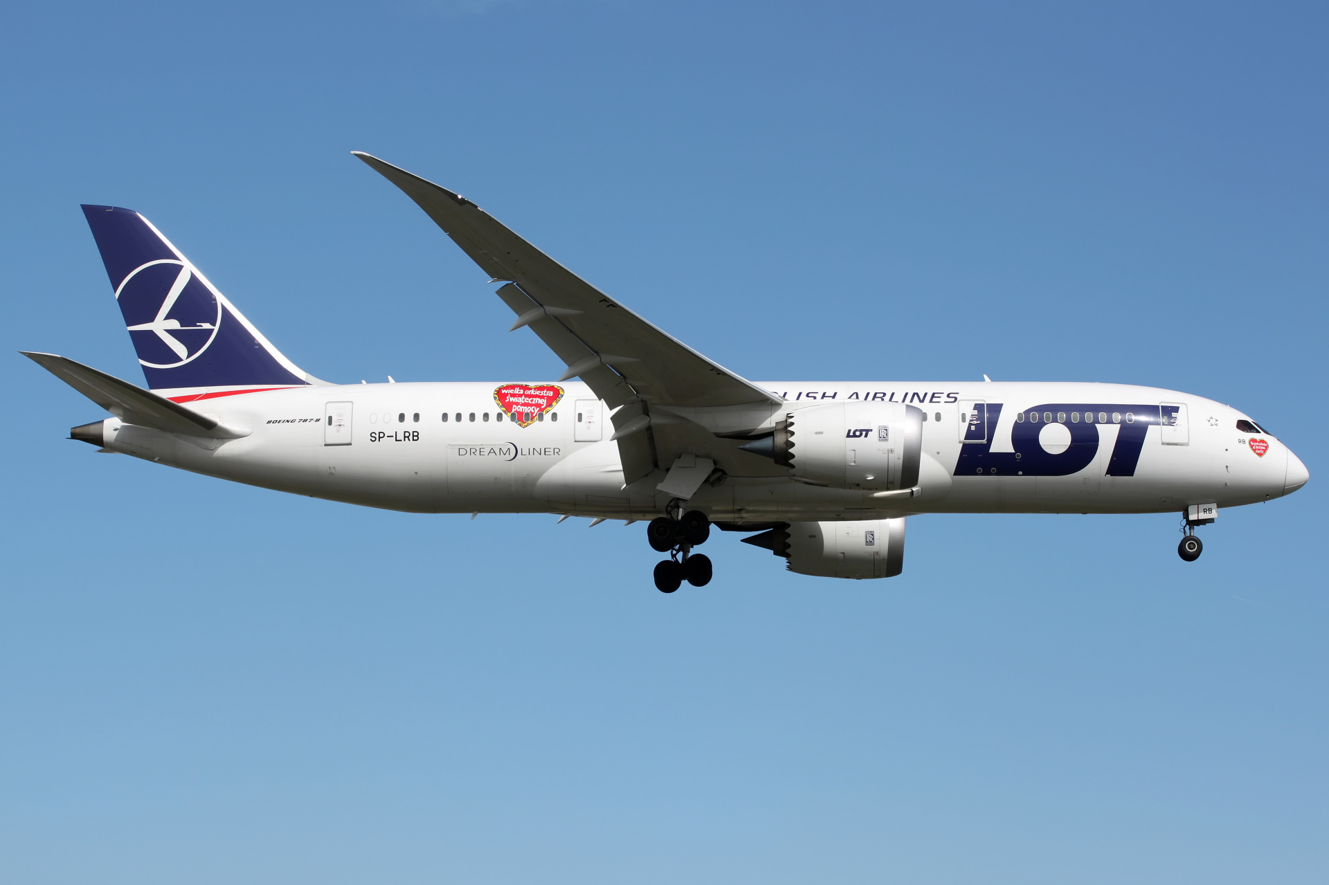 SP-LRB (WOŚP logos) (Aircraft » EPWA Spotting » Boeing 787-8 Dreamliner » LOT Polish Airlines)