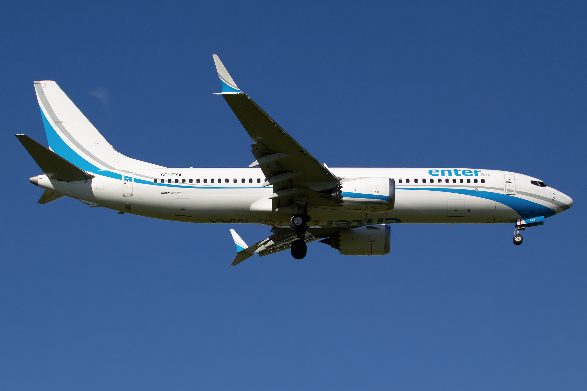 SP-EXA (hidden MAX designation) (Aircraft » EPWA Spotting » Boeing 737-8 MAX » Enter Air)