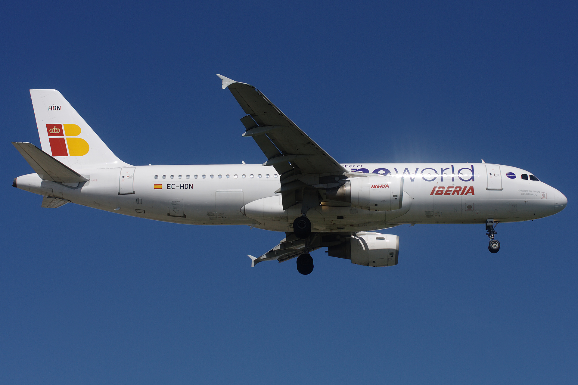 EC-HDN (malowanie OneWorld) (Samoloty » Spotting na EPWA » Airbus A320-200 » Iberia)