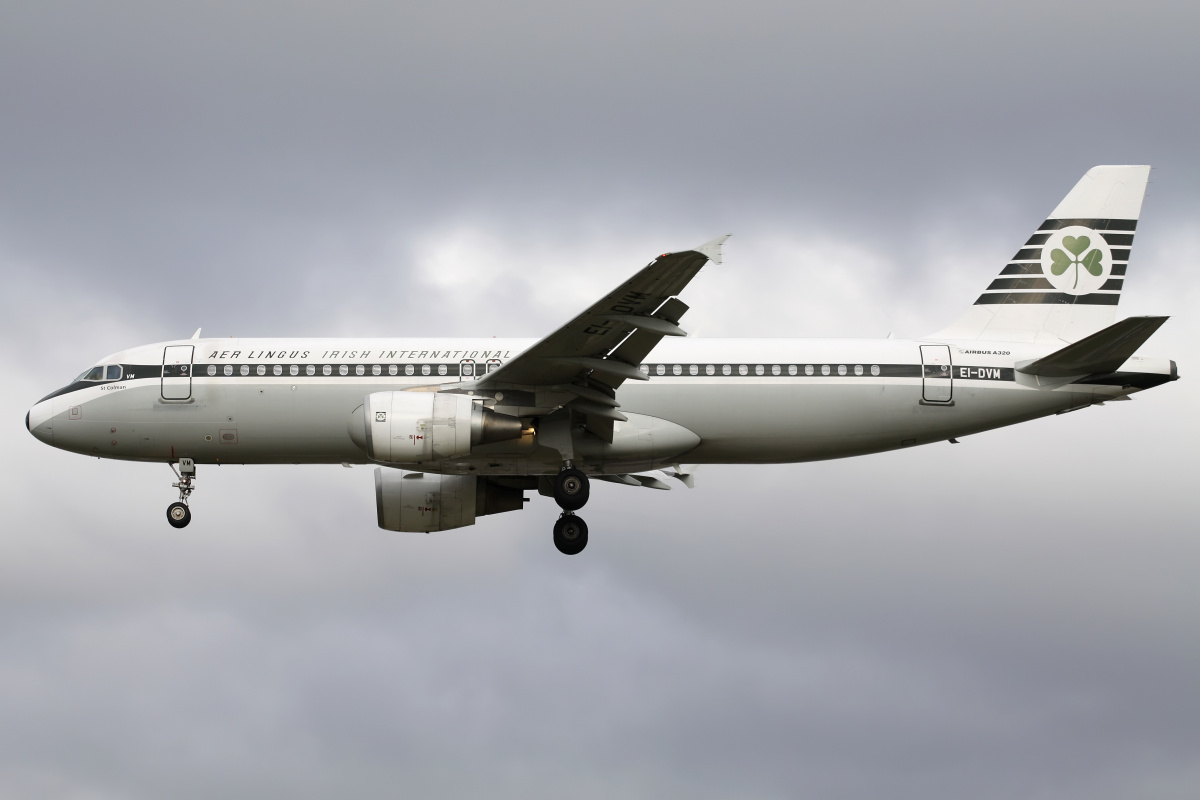 Airbus A320-200, EI-DVM, Aer Lingus (malowanie retro)