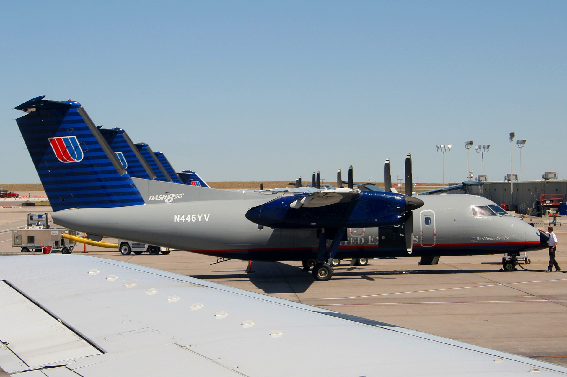DeHavilland Canada DHC-8-200 Dash 8, N446YV, United Express (Travels » US Trip 1: Cheyenne Country » Aircraft)