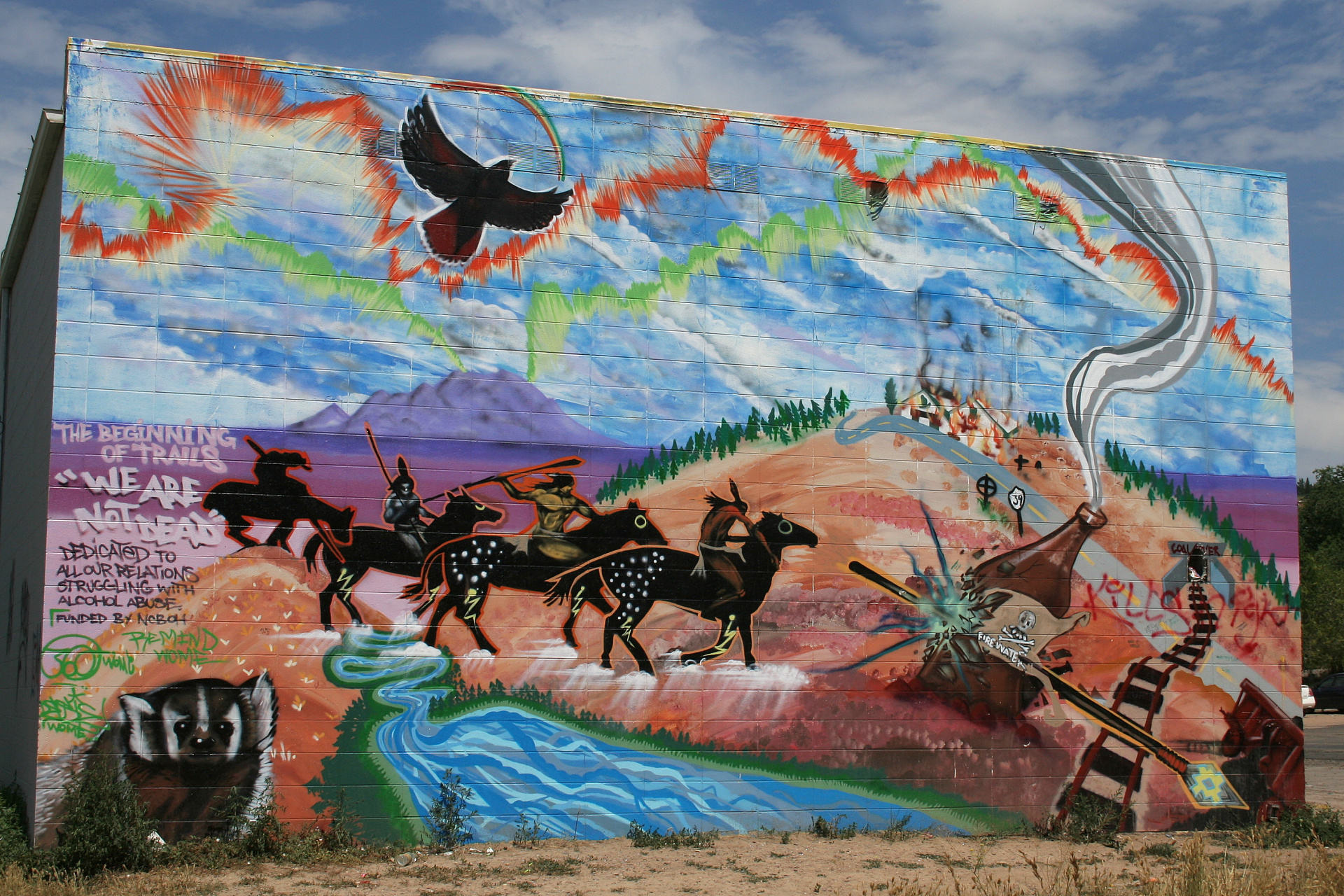 "The Beginning of Trails" Graffiti (Travels » US Trip 1: Cheyenne Country » The Rez » Lame Deer)