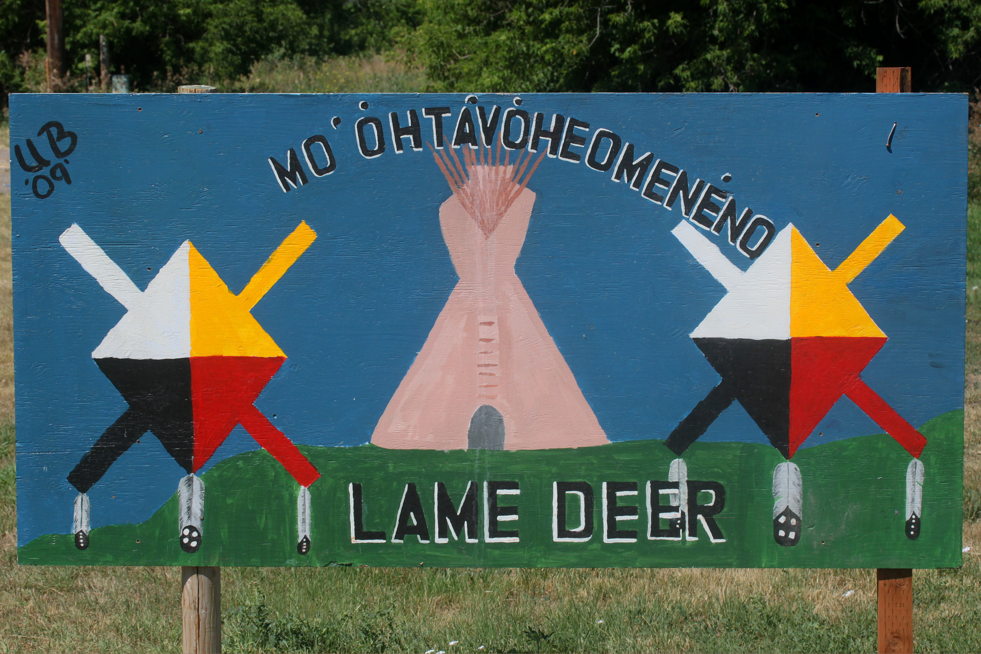 Welcome Sign (Travels » US Trip 3: The Roads Not Taken » The Rez » Lame Deer)