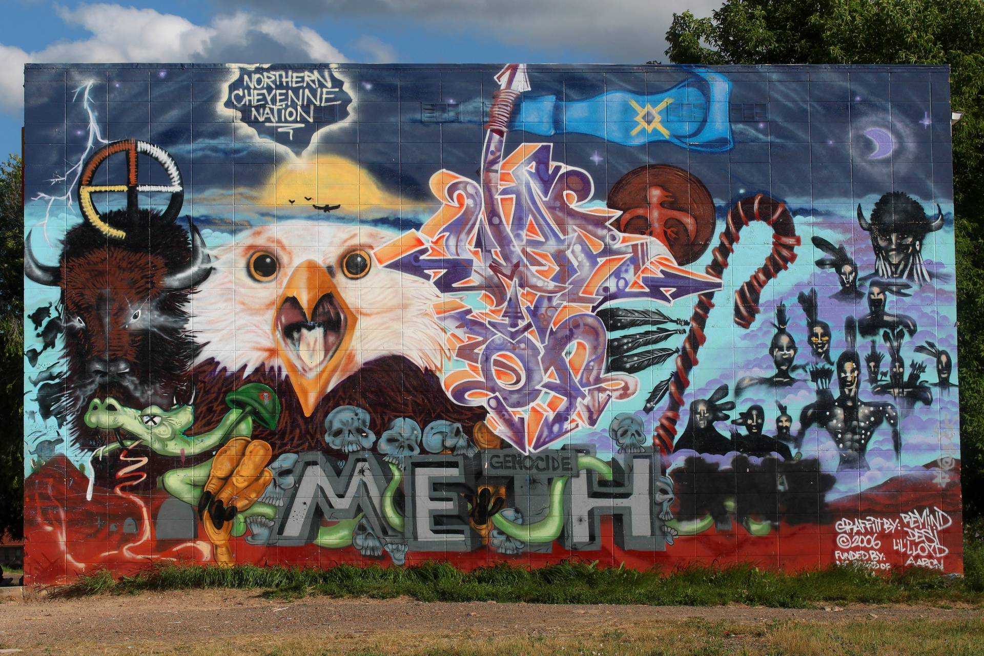 "War on Meth" Graffiti (Travels » US Trip 3: The Roads Not Taken » The Rez » Lame Deer)