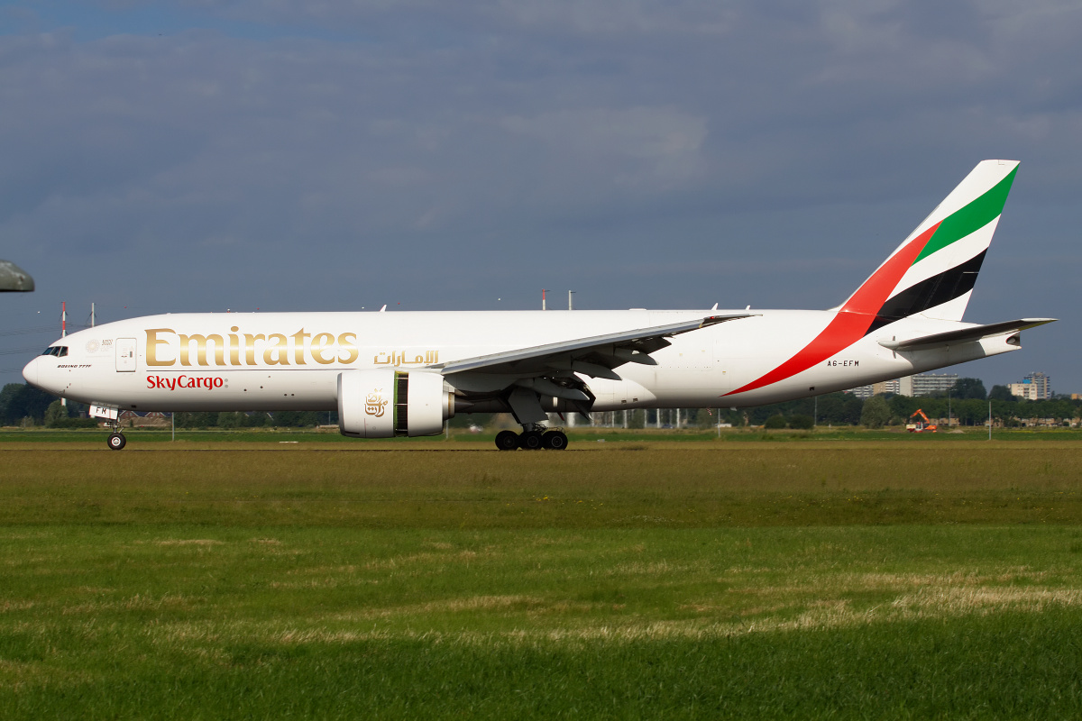 A6-EFM, Emirates SkyCargo ("EXPO 2020 Dubai" sticker) (Aircraft » Schiphol Spotting » Boeing 777F)