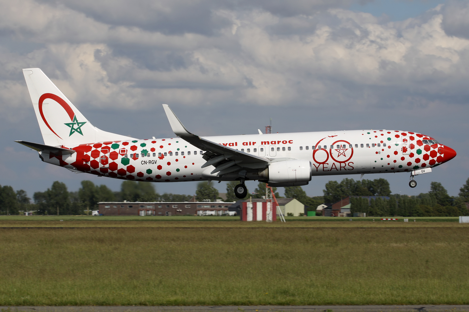 CN-RGV, Royal Air Maroc (malowanie 60. rocznicy) (Samoloty » Spotting na Schiphol » Boeing 737-800)