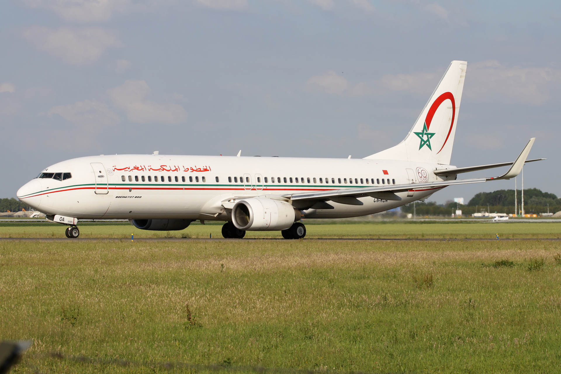 CN-ROA, Royal Air Maroc (60 years sticker) (Aircraft » Schiphol Spotting » Boeing 737-800)