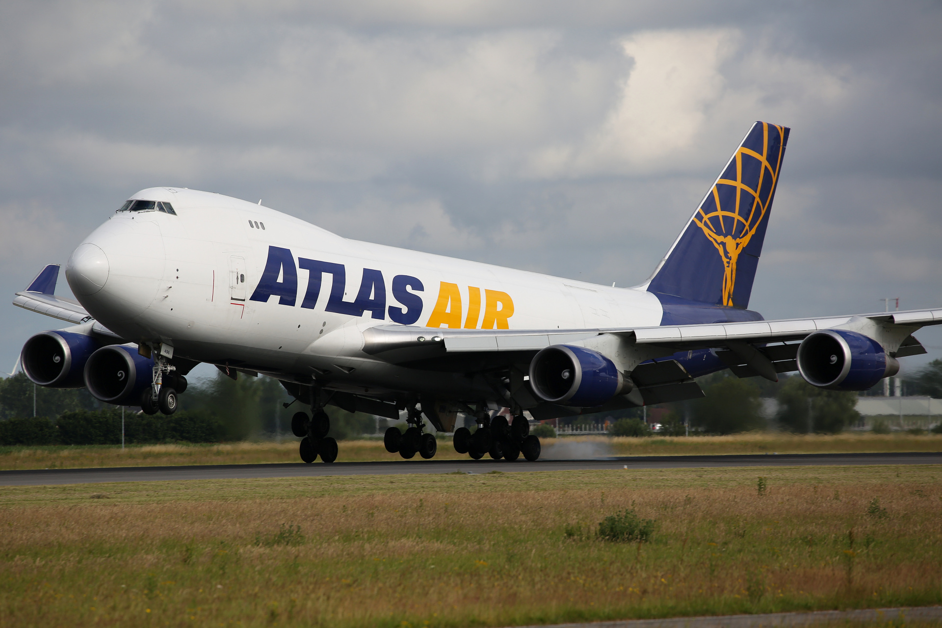 N496MC, Atlas Air (Samoloty » Spotting na Schiphol » Boeing 747-400F)