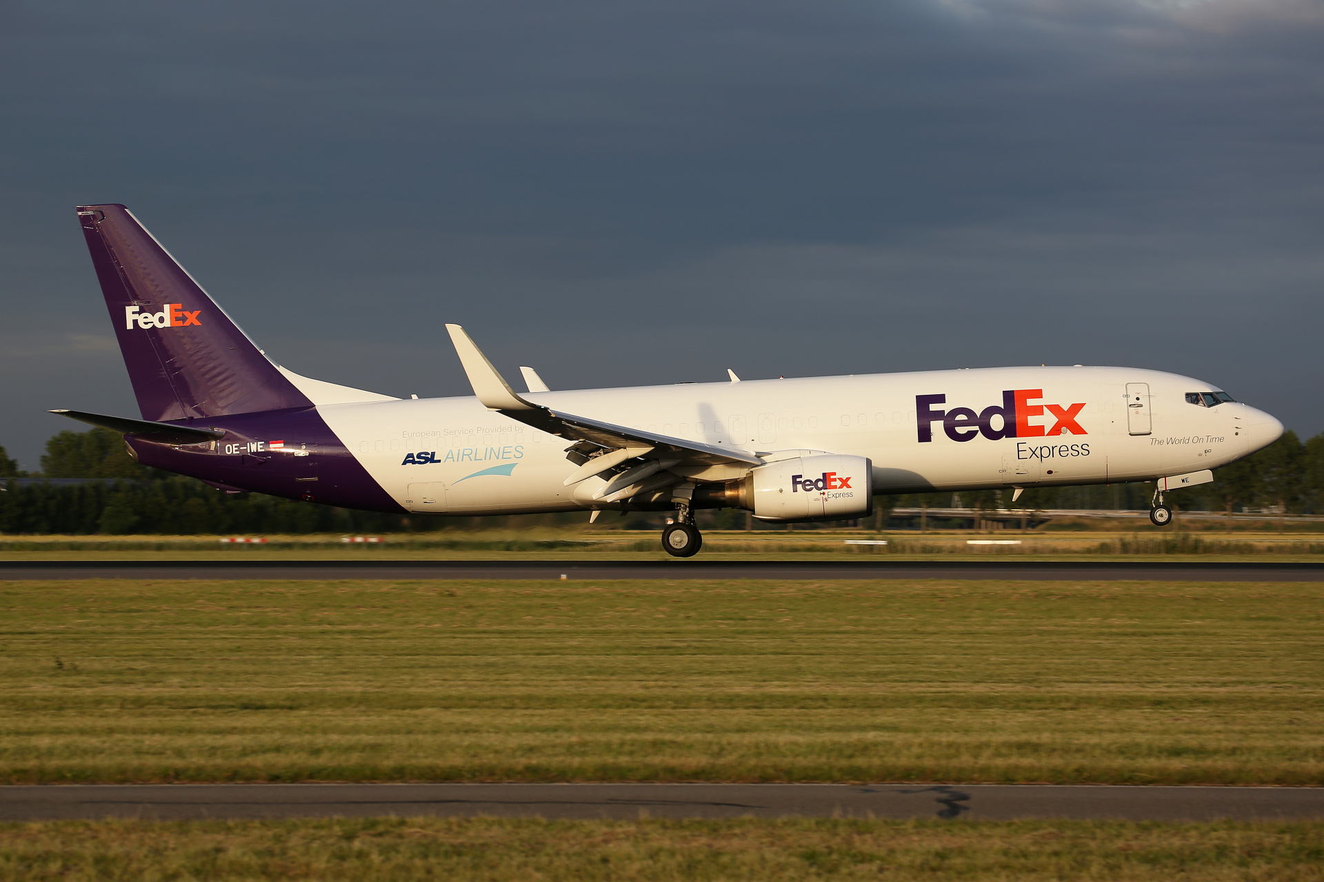 Boeing 737-800BCF, OE-IWE, FedEx Express (ASL Airlines) (Samoloty » Spotting na Schiphol » pozostałe)