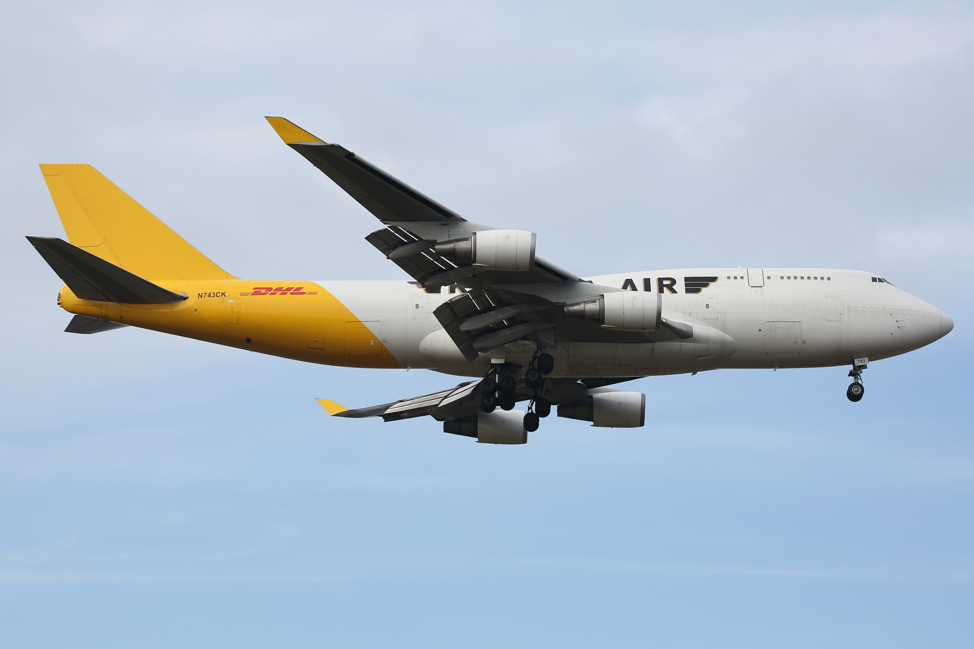 BCF, 743CK (hybrydowe malowanie DHL) (Samoloty » Spotting na EPWA » Boeing 747-400F » Kalitta Air)