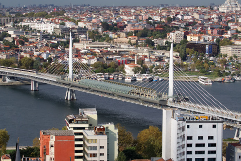 Golden Horn Metro Bridge from Galata Tower