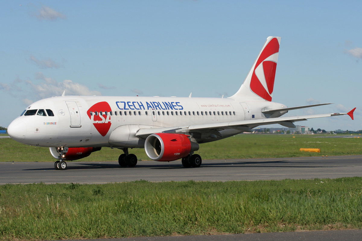 OK-NEN, CSA Czech Airlines (Czech Presidency of the EU Council sticker) (Aircraft » EPWA Spotting » Airbus A319-100 » CSA Czech Airlines)