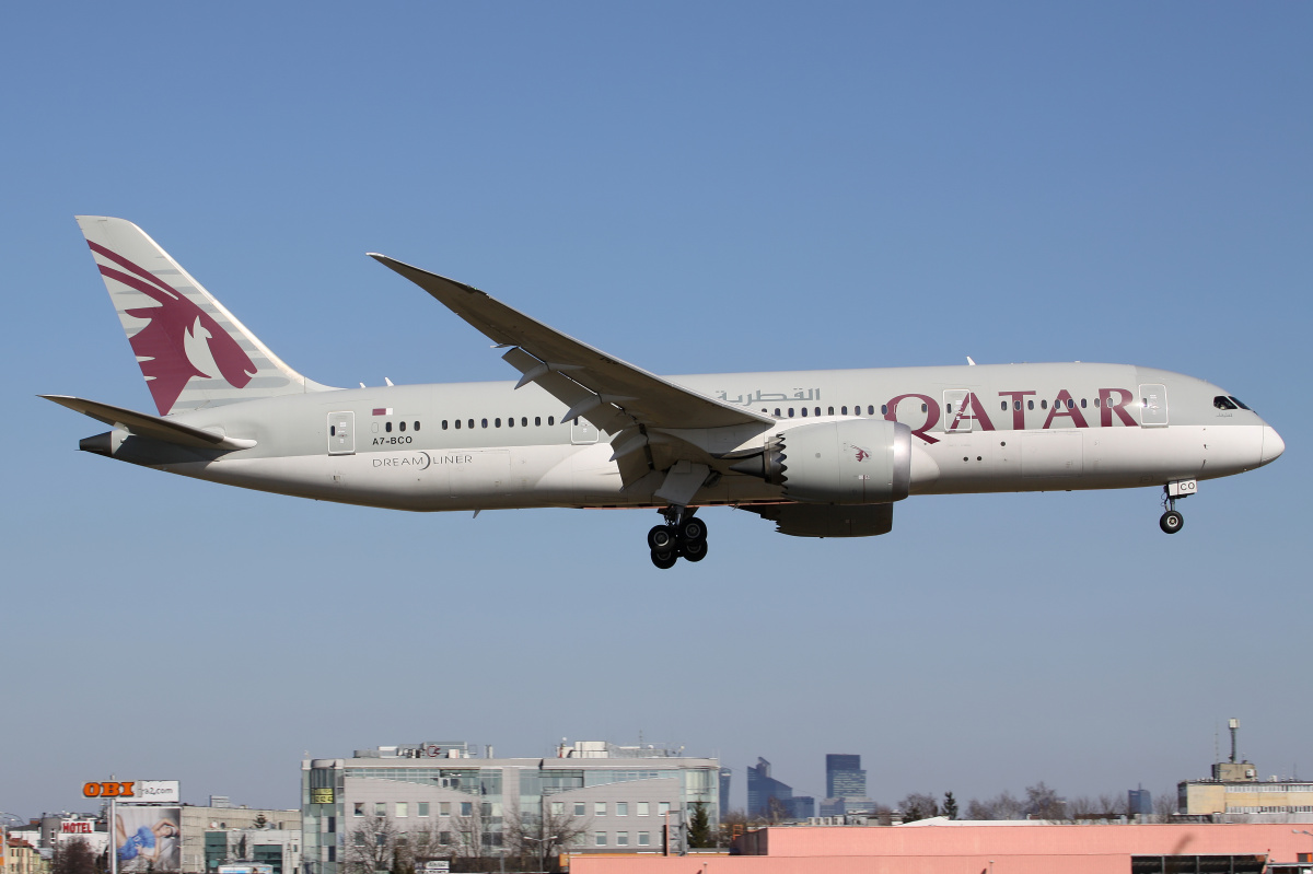 A7-BCO (Aircraft » EPWA Spotting » Boeing 787-8 Dreamliner » Qatar Airways)