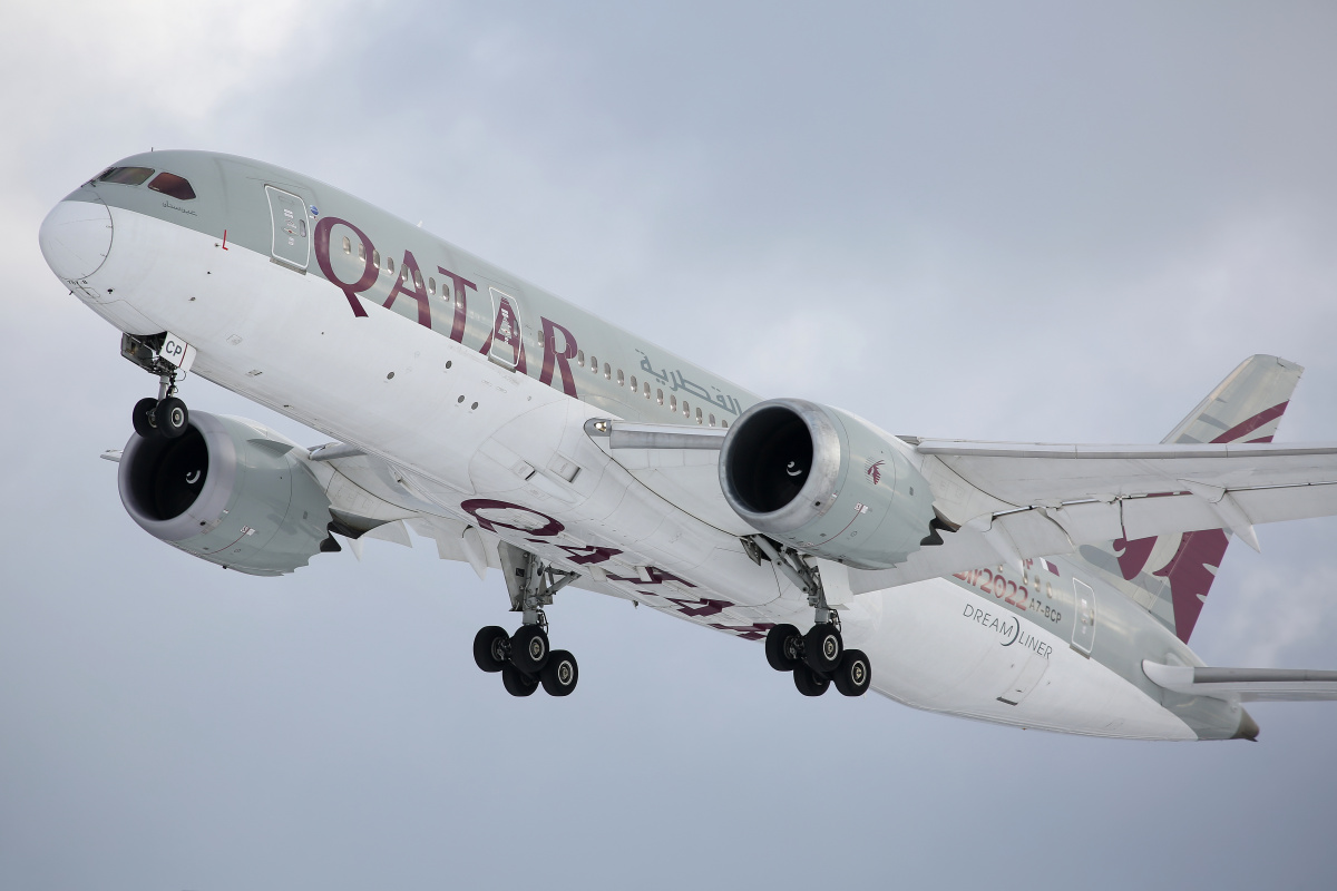 A7-BCP (FIFA World Cup Qatar 2022 livery) (Aircraft » EPWA Spotting » Boeing 787-8 Dreamliner » Qatar Airways)