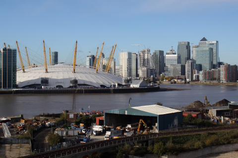 The Thames, The O2 and Canary Wharf