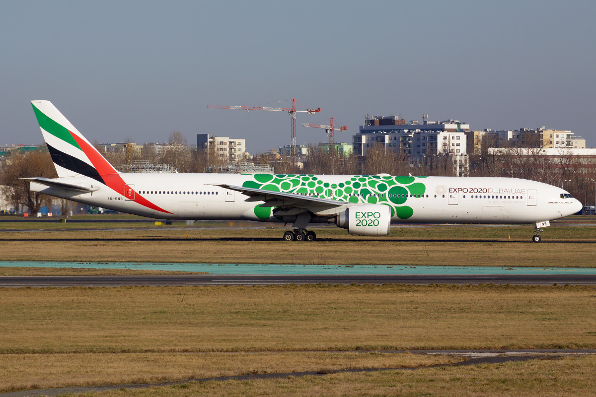 A6-ENB ("EXPO 2020 Dubai - Sustainability" livery) (Aircraft » EPWA Spotting » Boeing 777-300ER » Emirates)