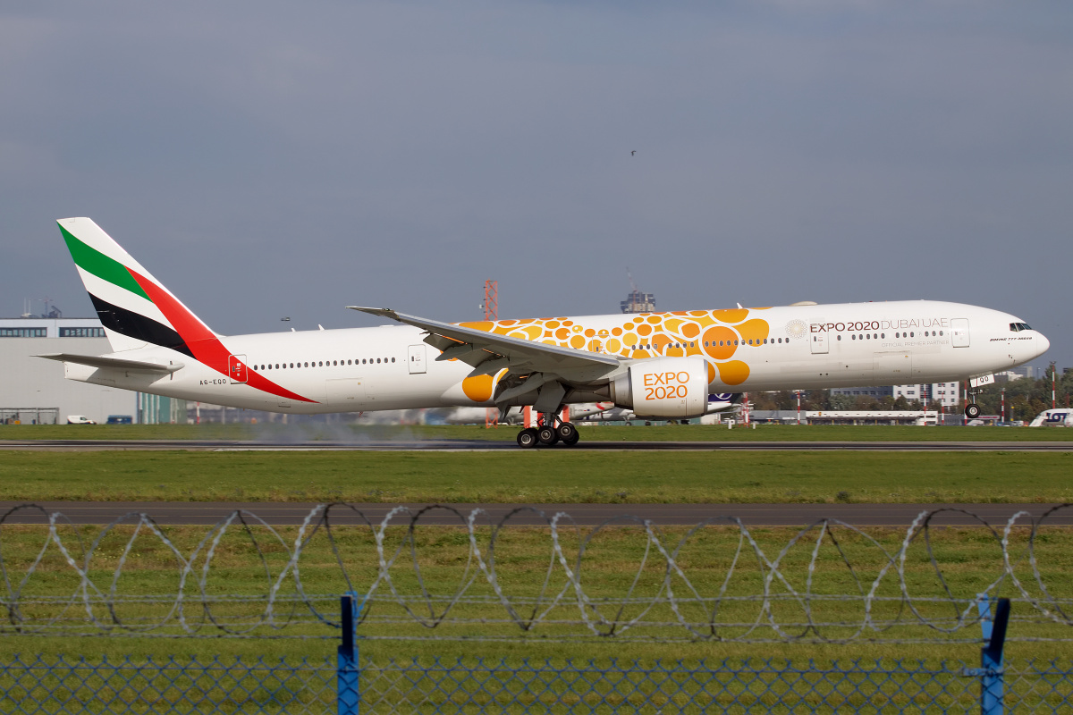 A6-EQO (EXPO 2020 Dubai - Opportunity livery) (Aircraft » EPWA Spotting » Boeing 777-300ER » Emirates)