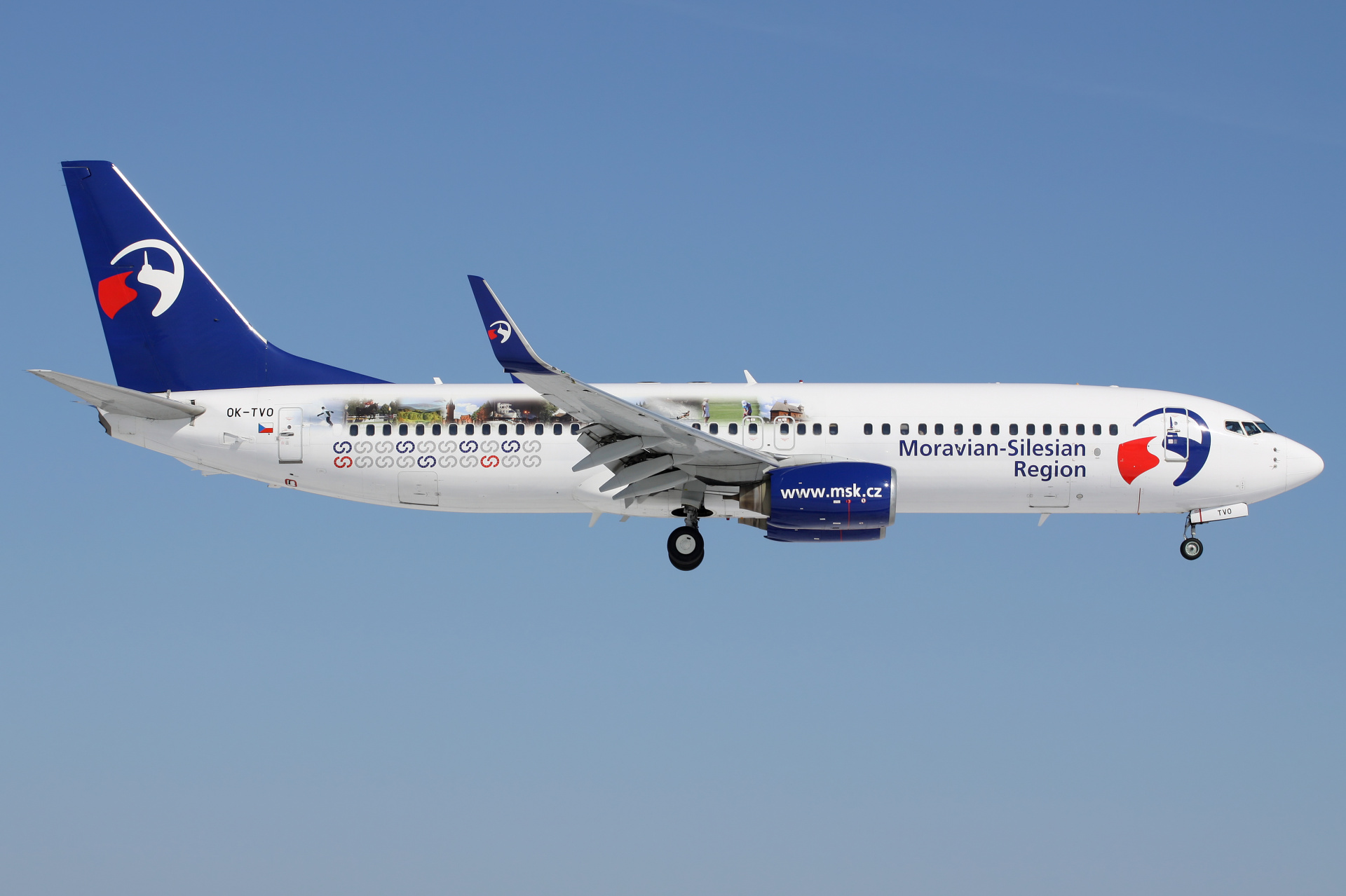 OK-TVO (malowanie Moravian-Silesian Region) (Samoloty » Spotting na EPWA » Boeing 737-800 » Travel Service Airlines)