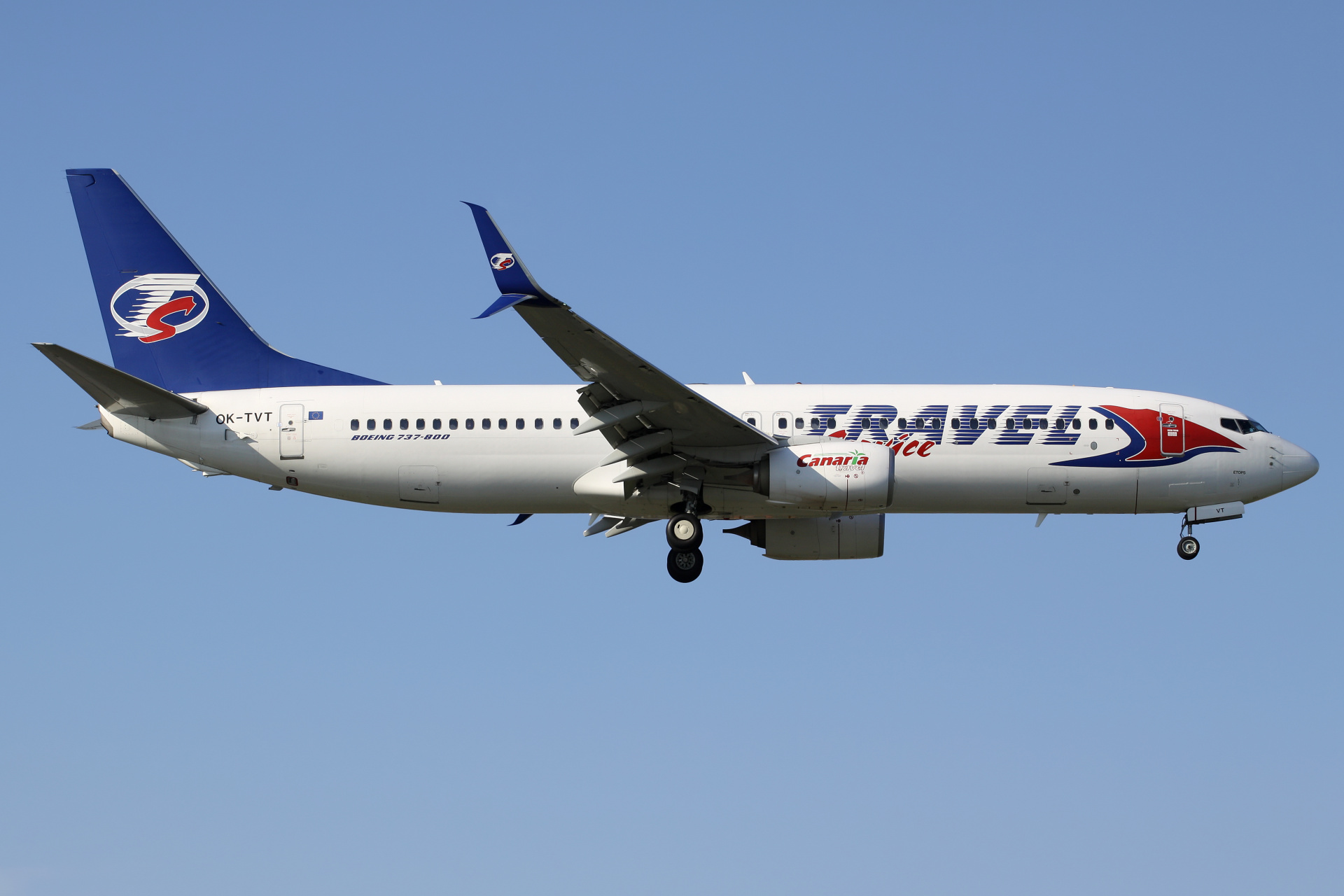 OK-TVT (scimitar winglets) (Aircraft » EPWA Spotting » Boeing 737-800 » Travel Service Airlines)