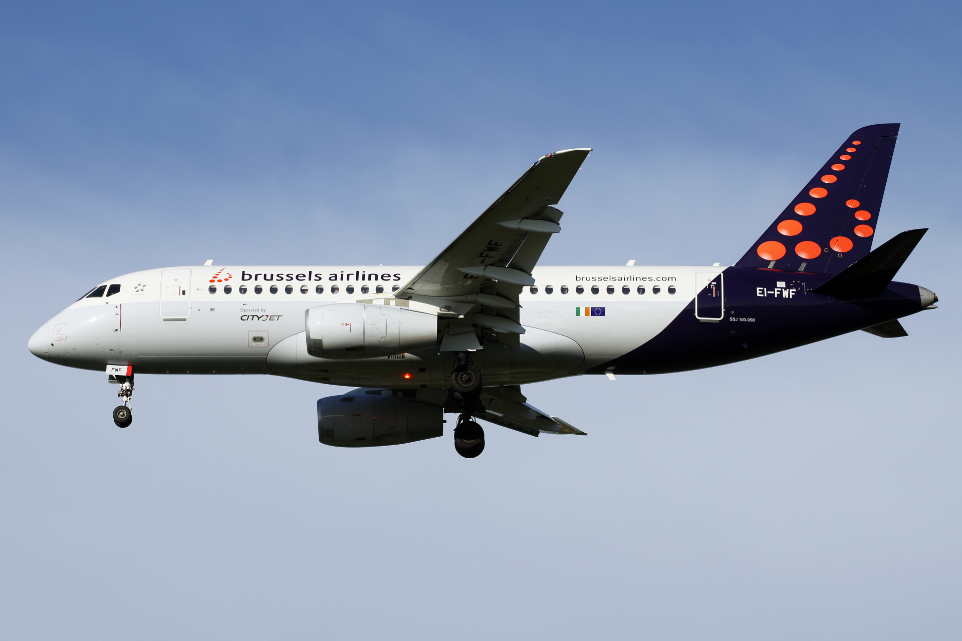 EI-FWF, Brussels Airlines (CityJet) (Aircraft » EPWA Spotting » Sukhoi Superjet 100-95B)
