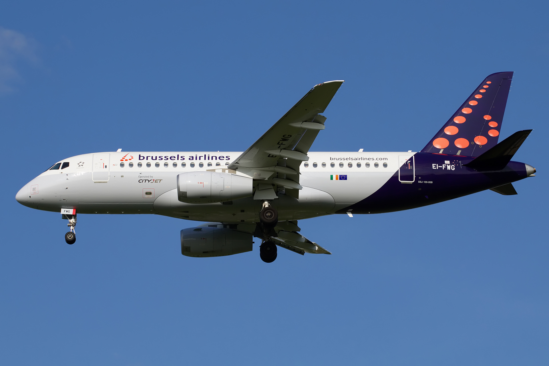 EI-FWG, Brussels Airlines (CityJet) (Aircraft » EPWA Spotting » Sukhoi Superjet 100-95B)