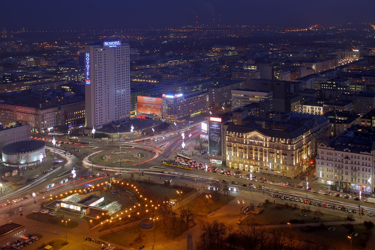 Rotunda, Rondo Dmowskiego, Novotel, Hotel Polonia, MDM i Solec