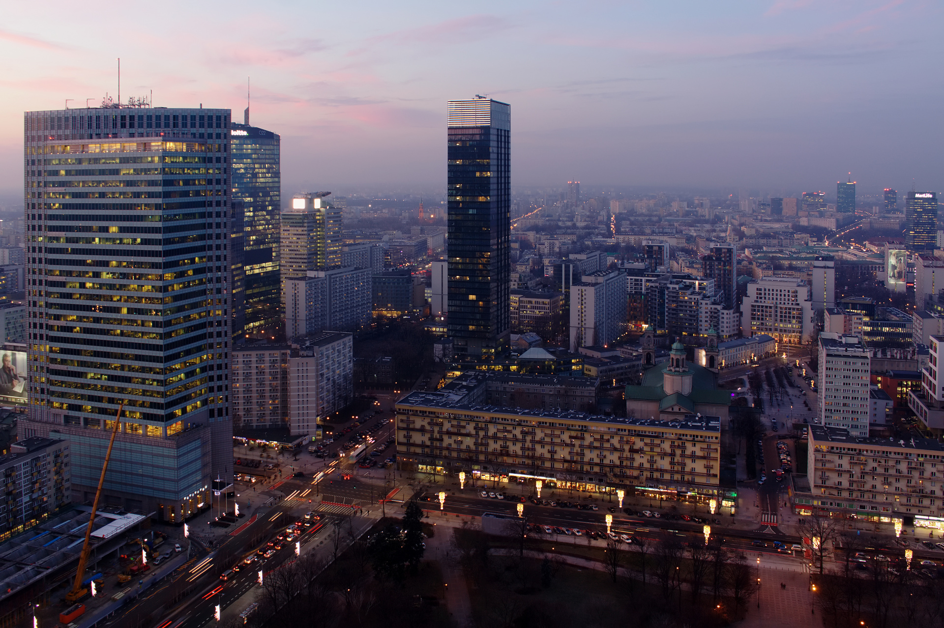 Warsaw Financial Center, Cosmopolitan and Świętokrzyska street (Warsaw » Warsaw from Above)