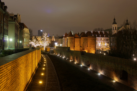 View on Barbican and Old City Walls