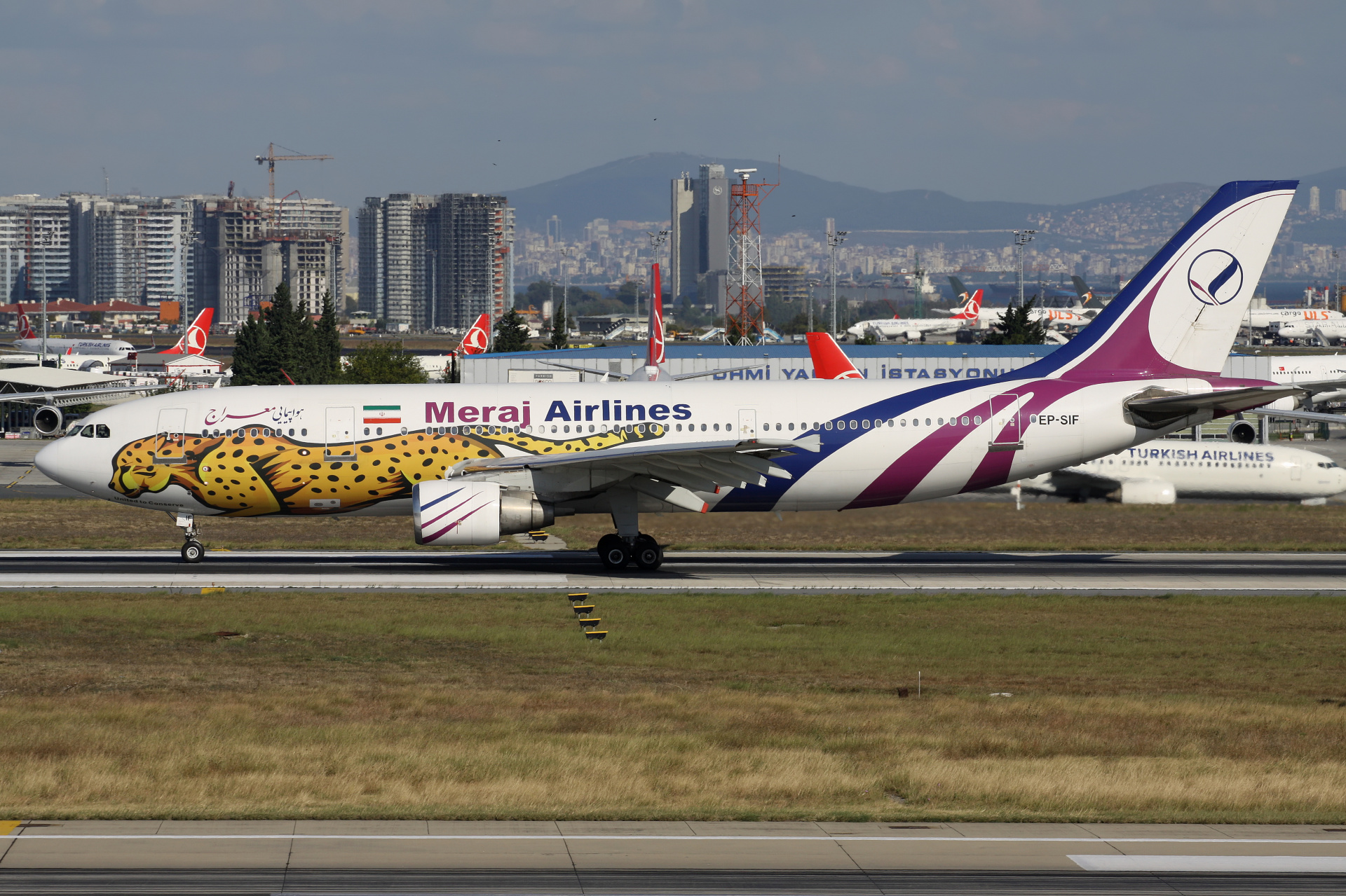 EP-SIF, Meraj Airlines (malowanie United to Conserve) (Samoloty » Port Lotniczy im. Atatürka w Stambule » Airbus A300B4-600R)