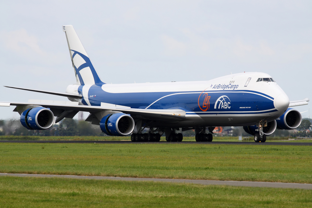 VQ-BFE (malowanie 25. rocznicy) (Samoloty » Spotting na Schiphol » Boeing 747-8F » AirBridgeCargo Airlines)