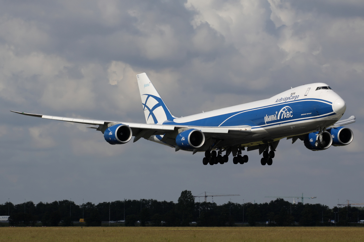 VQ-BFU (ABC Pharma livery) (Aircraft » Schiphol Spotting » Boeing 747-8F » AirBridgeCargo Airlines)