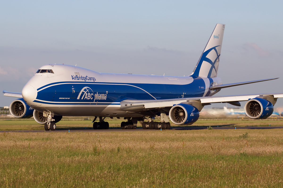 VQ-BFU (ABC Pharma livery) (Aircraft » Schiphol Spotting » Boeing 747-8F » AirBridgeCargo Airlines)