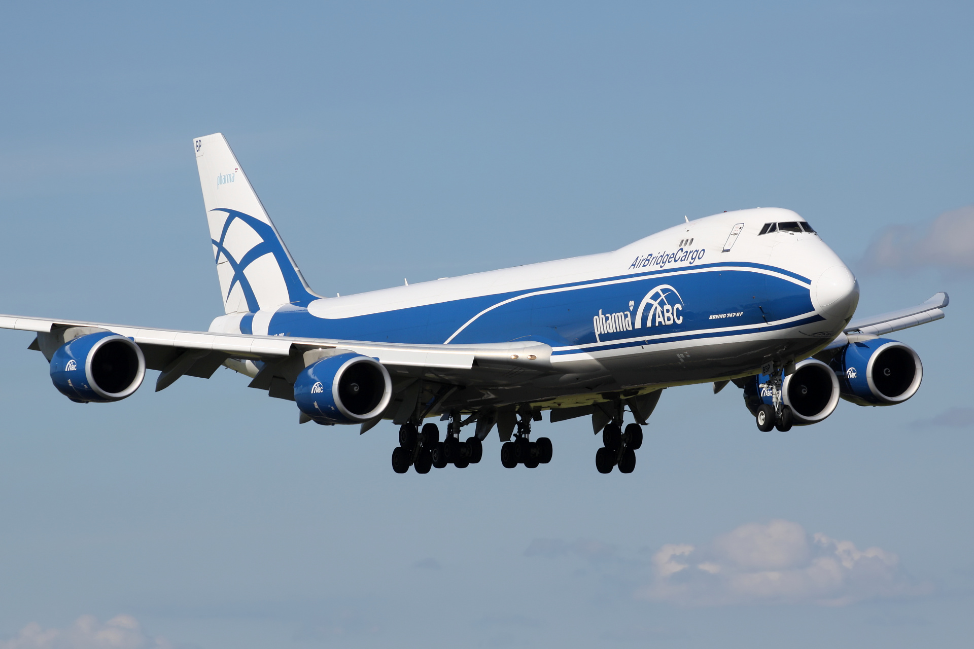 VQ-BBP (ABC Pharma livery) (Aircraft » Schiphol Spotting » Boeing 747-8F » AirBridgeCargo Airlines)