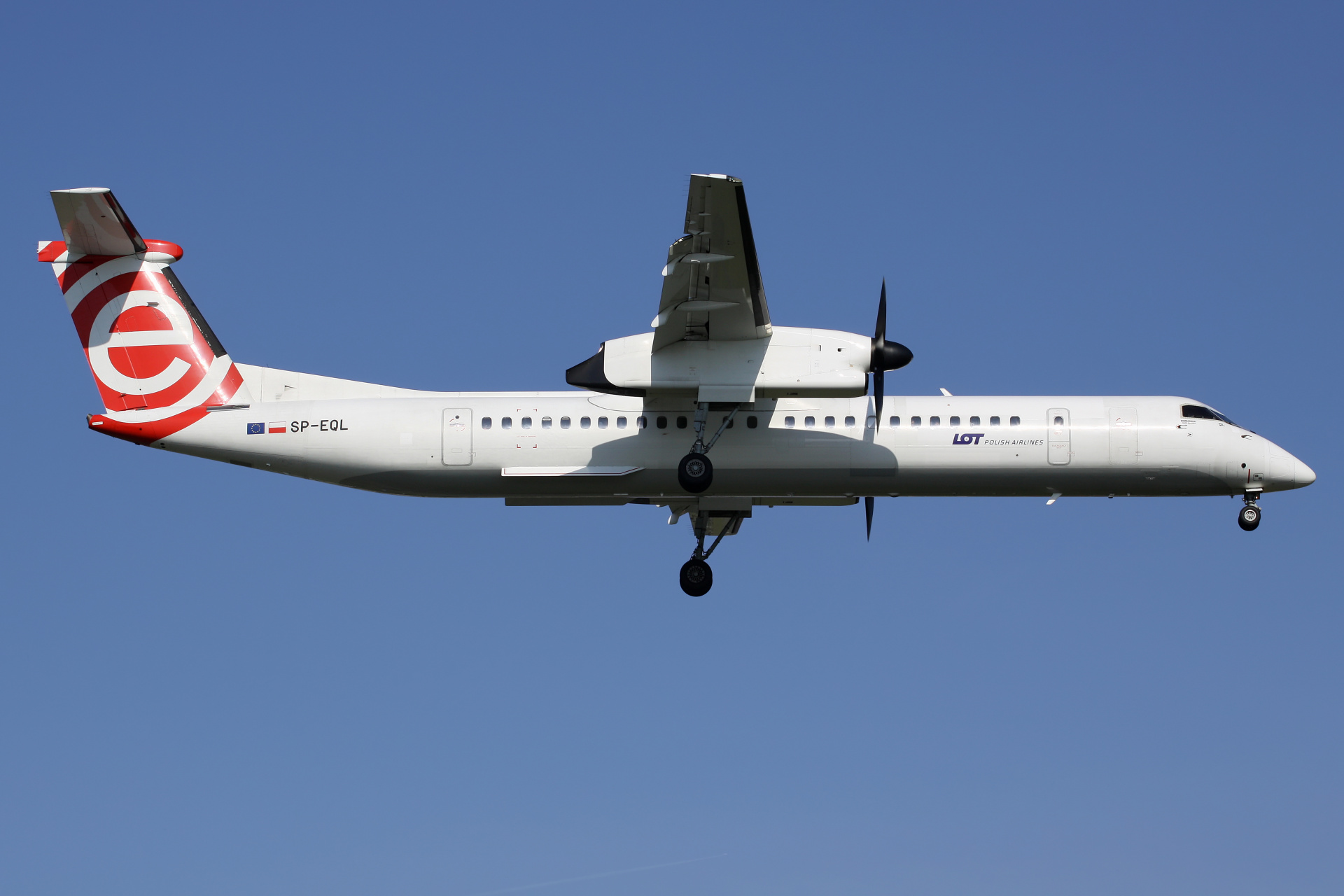 SP-EQL (EuroLOT partial livery) (Aircraft » EPWA Spotting » De Havilland Canada DHC-8 Dash 8 » LOT Polish Airlines)
