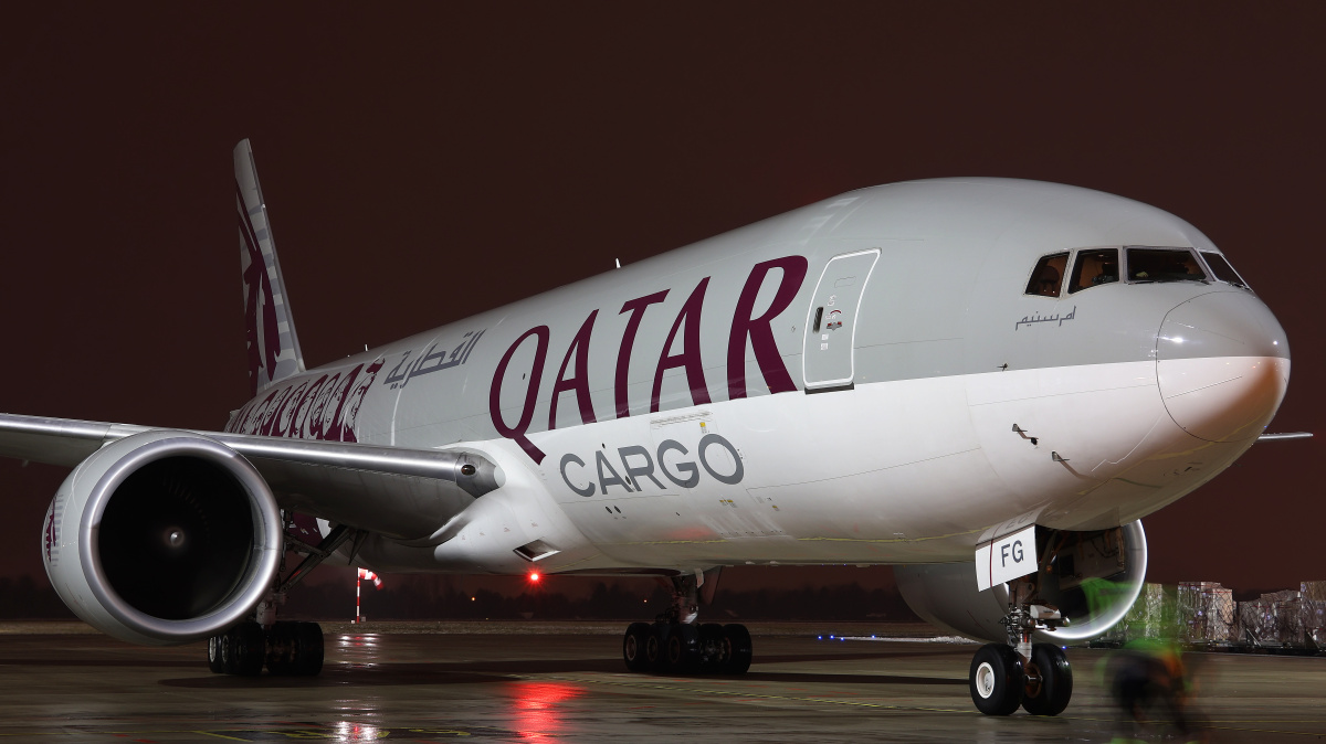 A7-BFG (Moved by People livery) (Aircraft » EPWA Spotting » Boeing 777F » Qatar Airways Cargo)