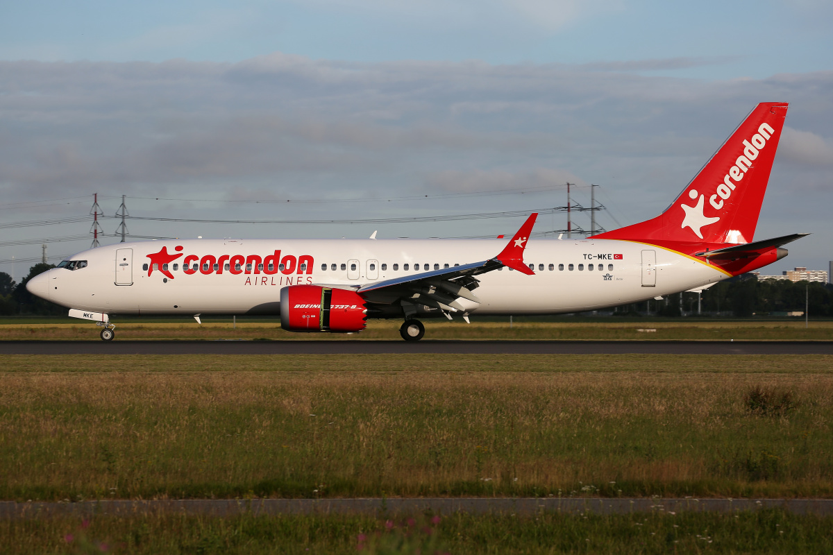 TC-MKE, Corendon Airlines (Samoloty » Spotting na Schiphol » Boeing 737-8 MAX)