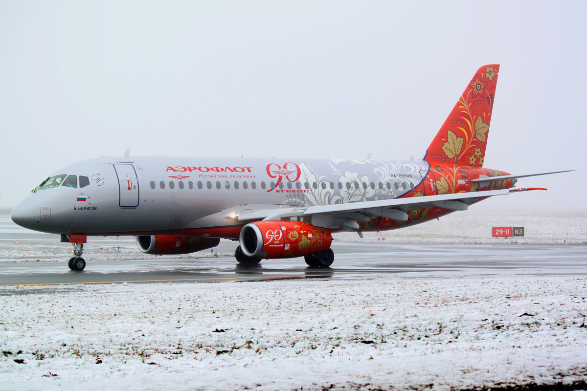 RA-89009 (90 years in the Sky livery) (Aircraft » EPWA Spotting » Sukhoi Superjet 100-95B » Aeroflot Russian Airlines)