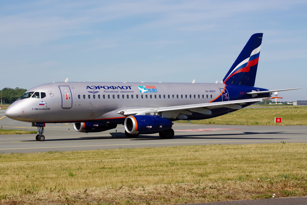 RA-89017 ("Победа! - 70 Years - Victory!" sticker) (Aircraft » EPWA Spotting » Sukhoi Superjet 100-95B » Aeroflot Russian Airlines)