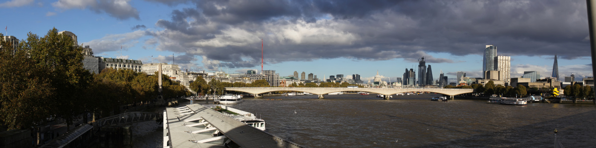 Panorama Londynu z Mostu Złotego Jubileuszu