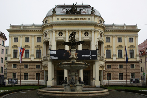 Ganymede's Fountain and Slovak National Theatre
