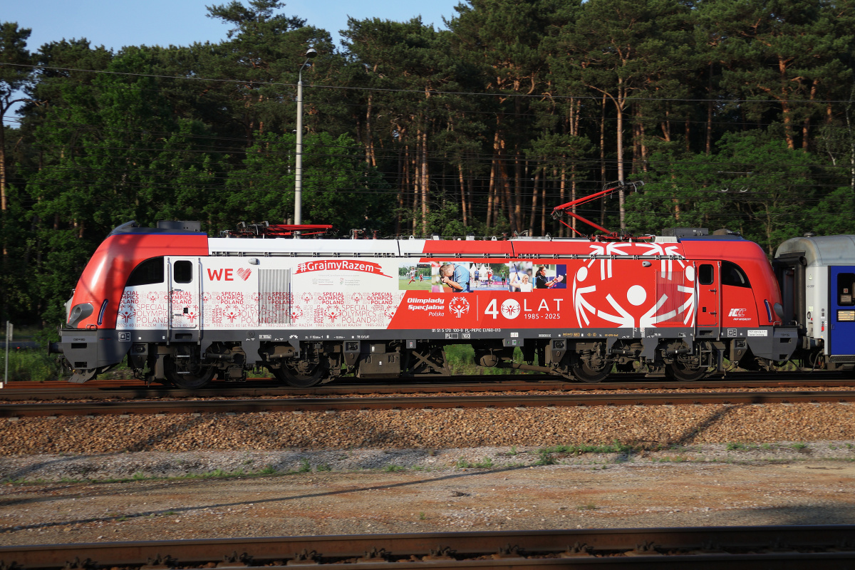 E4DCU EU160-013, PKP Intercity ("#GrajmyRazem. Special Olympics Poland - 40 years 1985-2025" wrap)