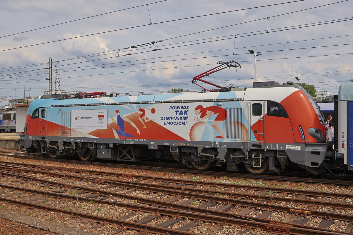E4DCU EU160-013, PKP Intercity ("Powiedz tak olimpijskim emocjom!" wrap)