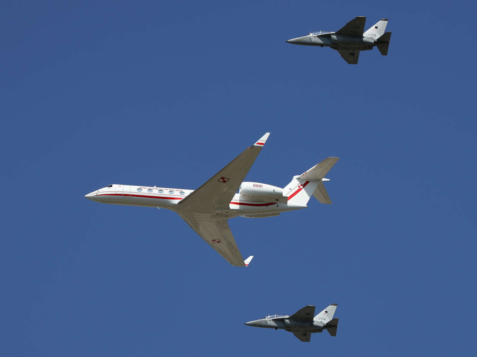Leonardo (Aermacchi) M-346 Master (Bielik), 7710+7714, Gulfstream G550, 0001, Polskie Siły Powietrzne (Lotnictwo &raquo; Air Show Radom 2023)